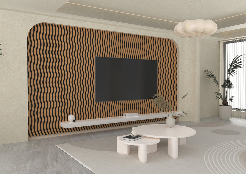8FT Wave Acoustic Panel - Walnut