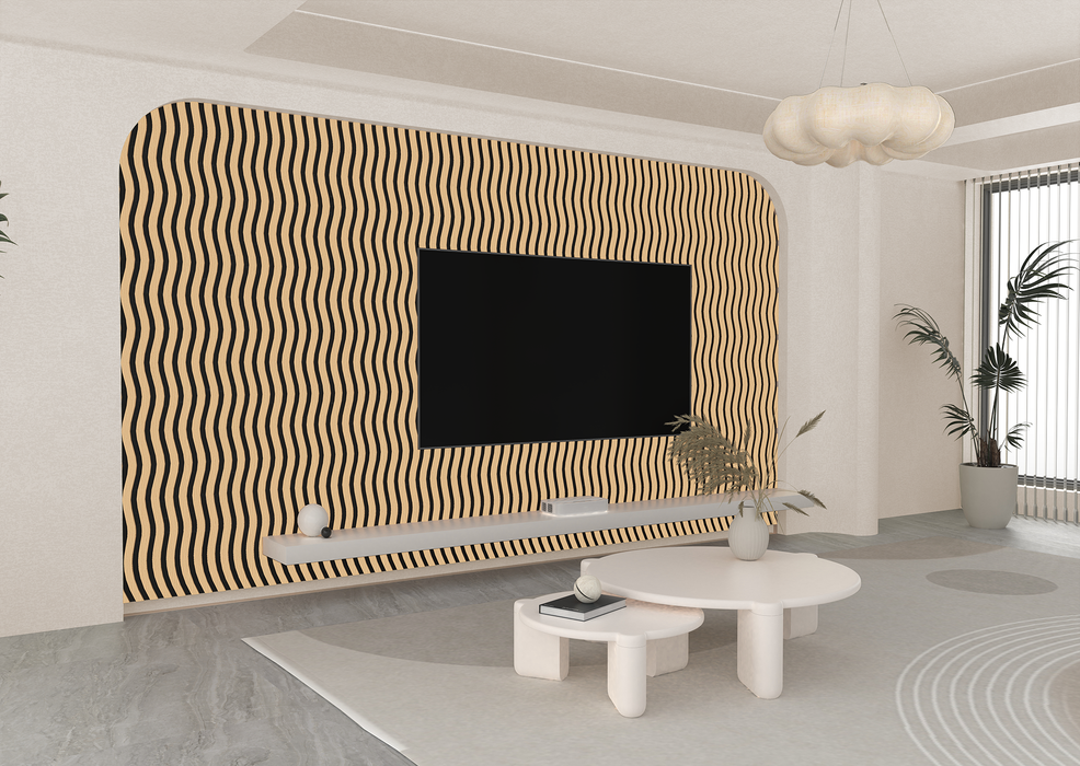 8FT Wave Acoustic Panel - White Oak