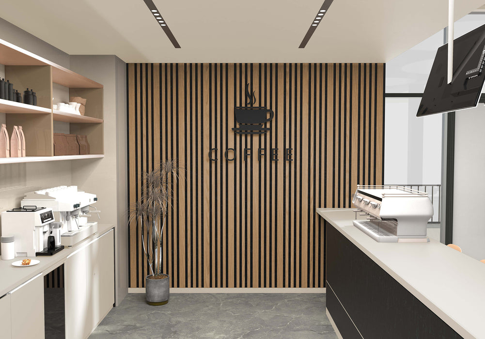 8FT Staggered Acoustic Panel - Walnut