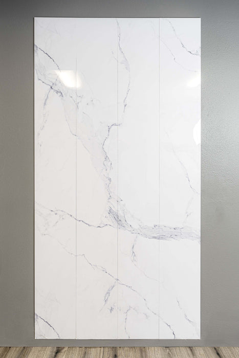 Living Room Wall Panels, Carrara Marble Effect Wall Panels, High Gloss