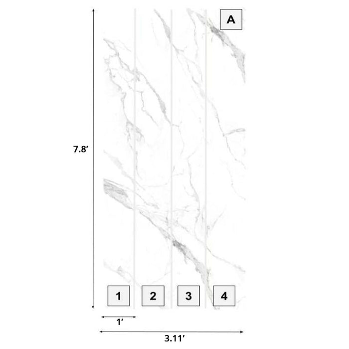 Living Room Wall Panels, Carrara Marble Effect Wall Panels, High Gloss