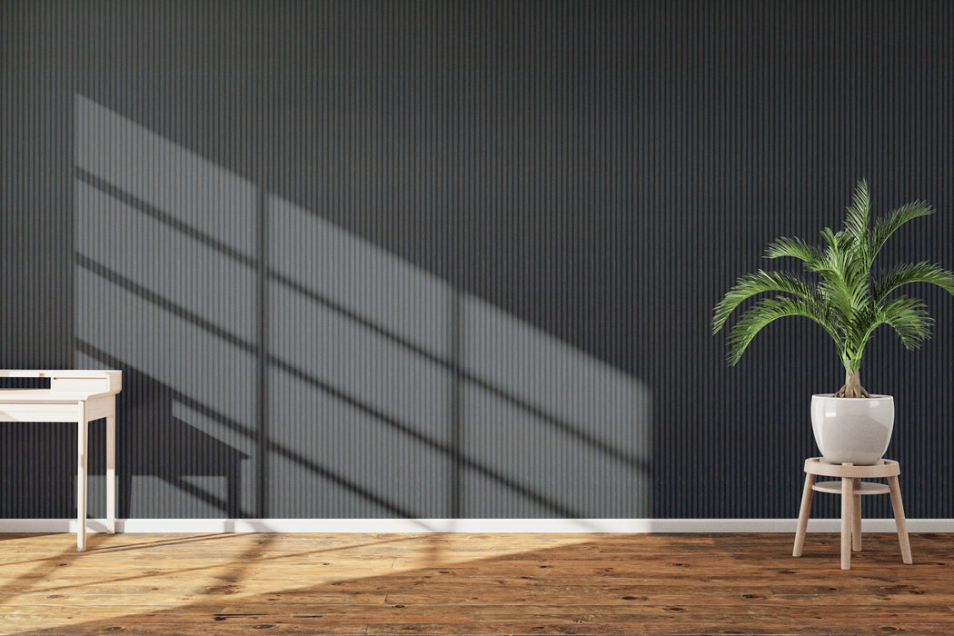 5 Grid Wide Slat Panel - Black (J Collection)