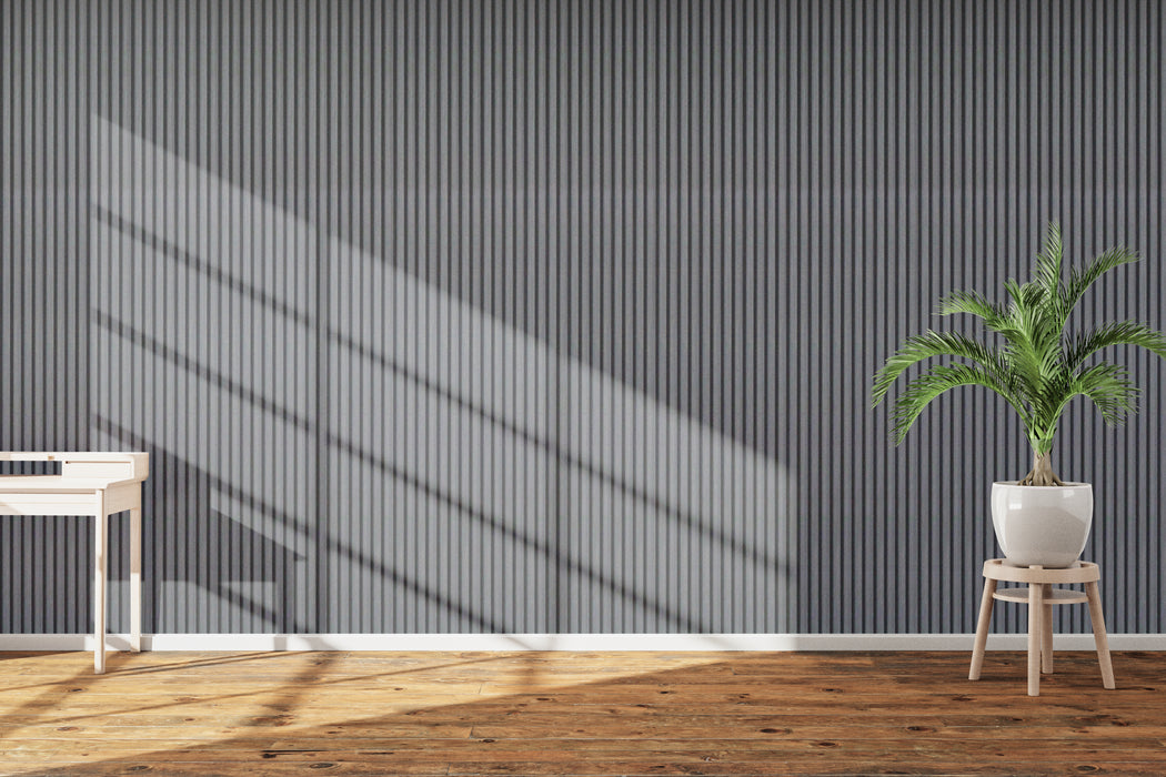 3 Grid Cubic Slat Panel - Dark Gray Veneer (J Collection)