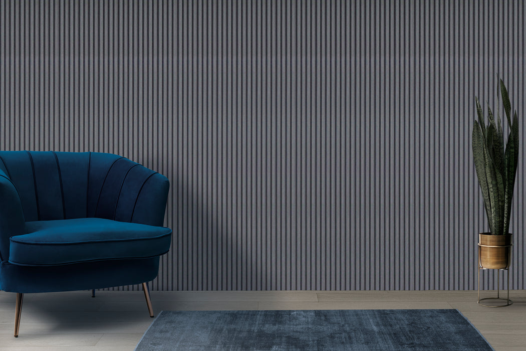 3 Grid Cubic Slat Panel - Dark Gray Veneer (J Collection)