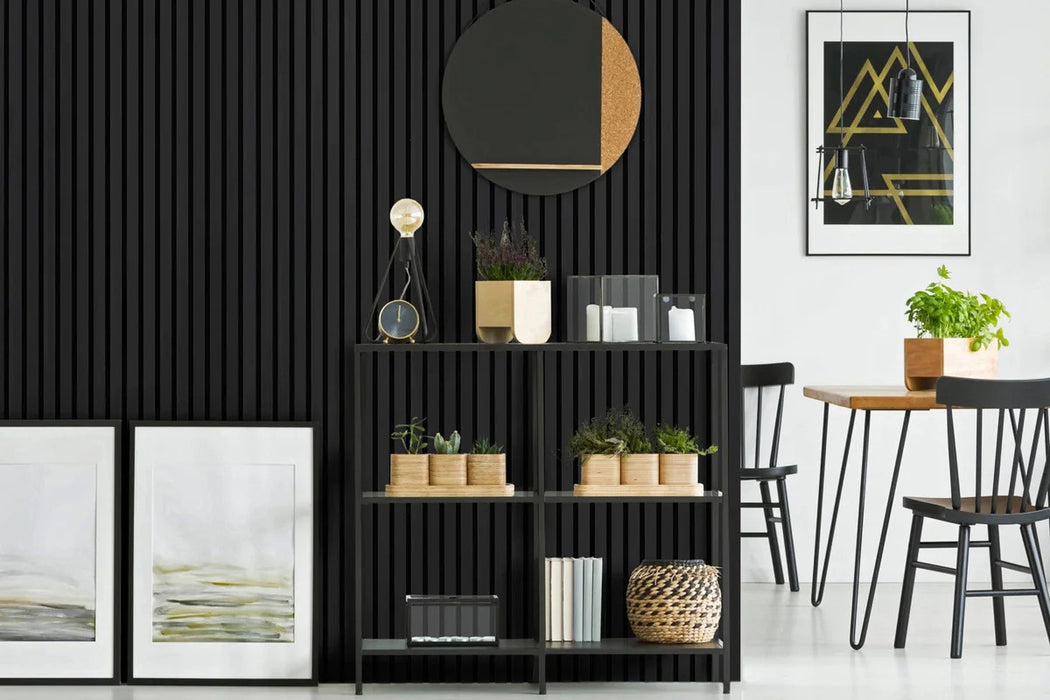 3 Grid Slat Panel - Black (J Collection)