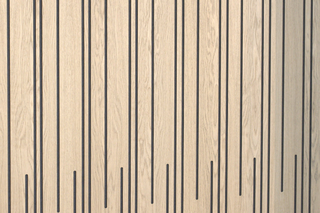 Geometric Rib Black MDF Core -  White Oak Veneer Finish