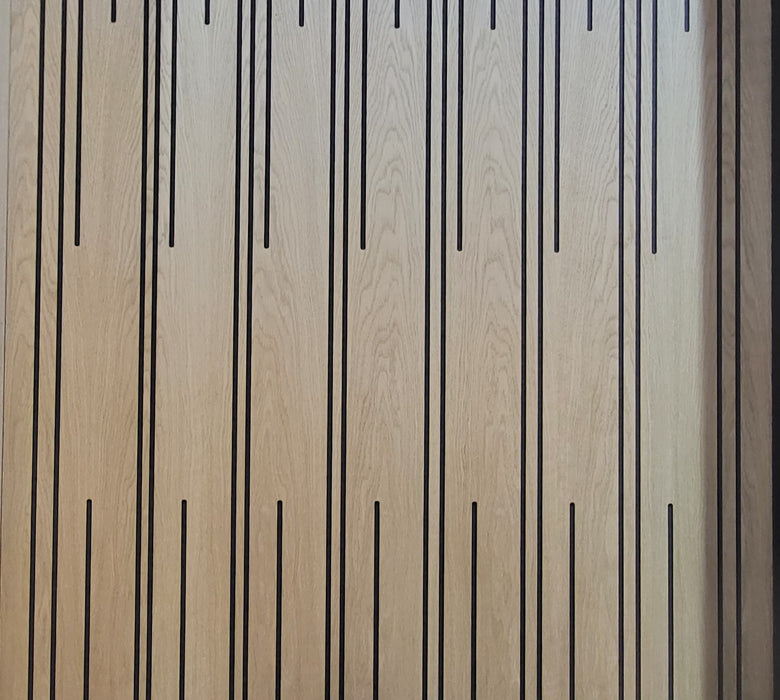 Geometric Rib Black MDF Core -  White Oak Veneer Finish