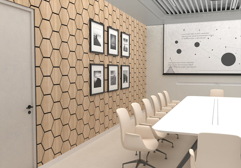 Hexagon Acoustic Panel - Walnut (16 SQ. FT., Pack of 3)