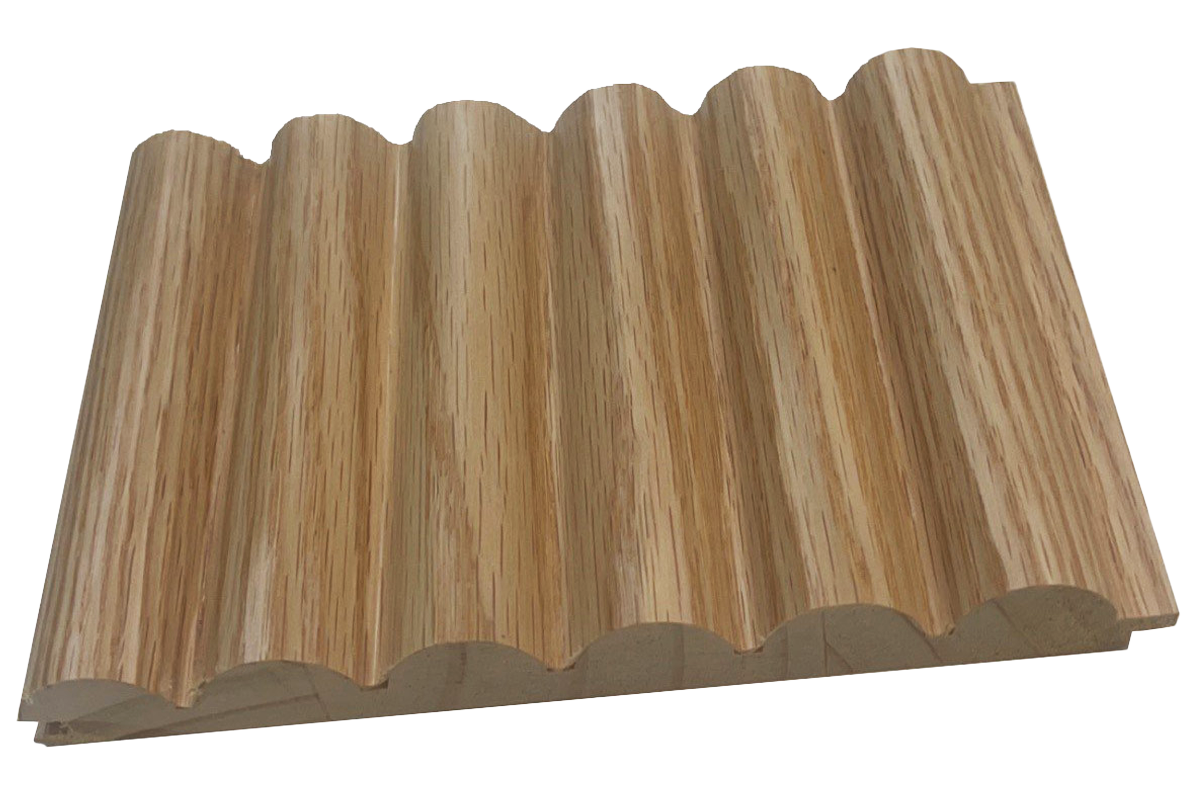 6 Half Round Slat Panel Natural Oak Veneer (J Collection) — WALLS Decor