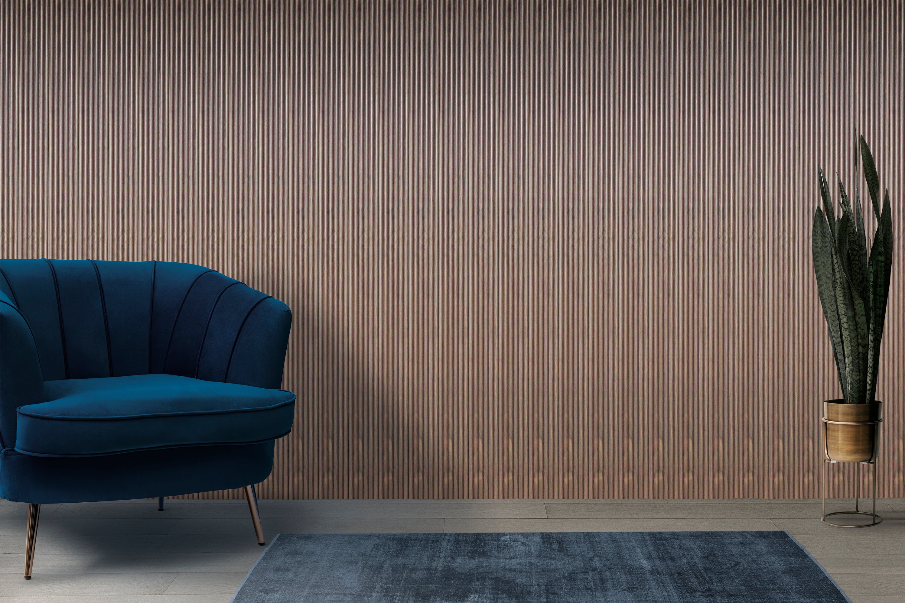 6 Half Round Slat Panel - Walnut Veneer (J Collection) — WALLS Decor