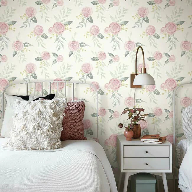 Watercolor Roses Premium Peel + Stick Wallpaper PSW1010RL