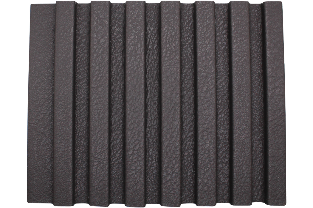 7 Stripe Fluted Leather Panel - Dark Gray (#526)