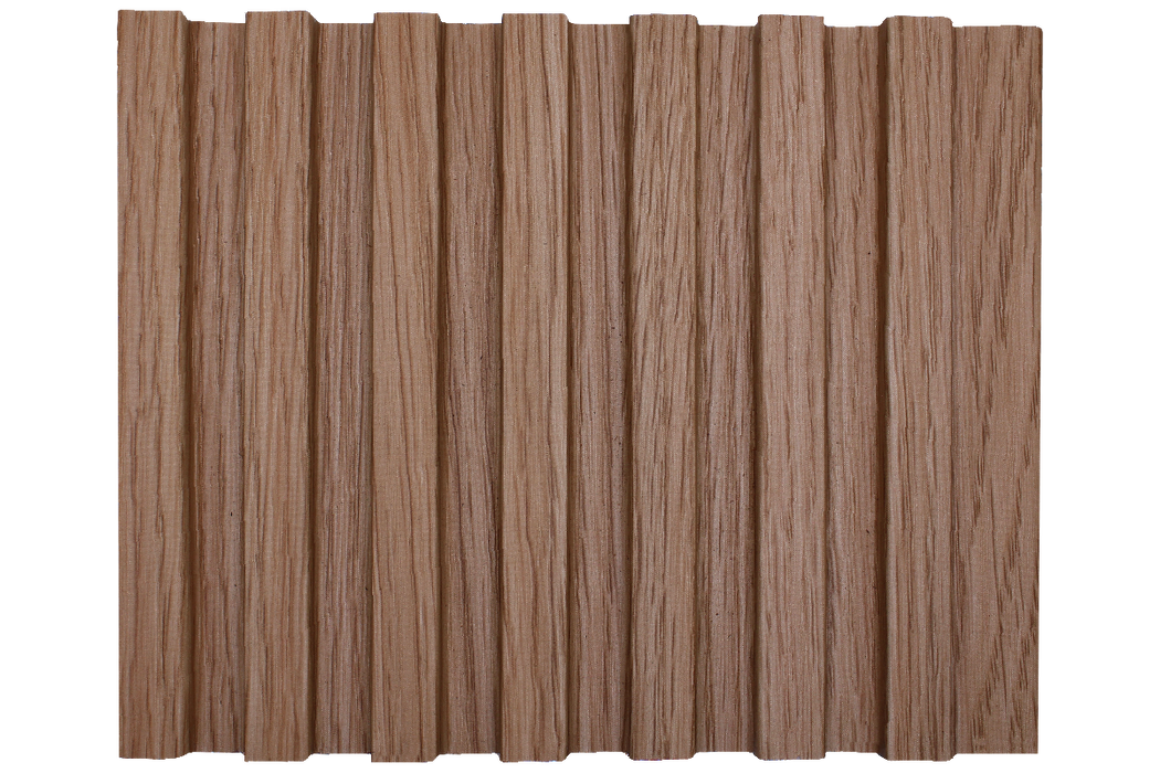 7 Stripe Fluted Leather Panel - Oak Wood (#605)