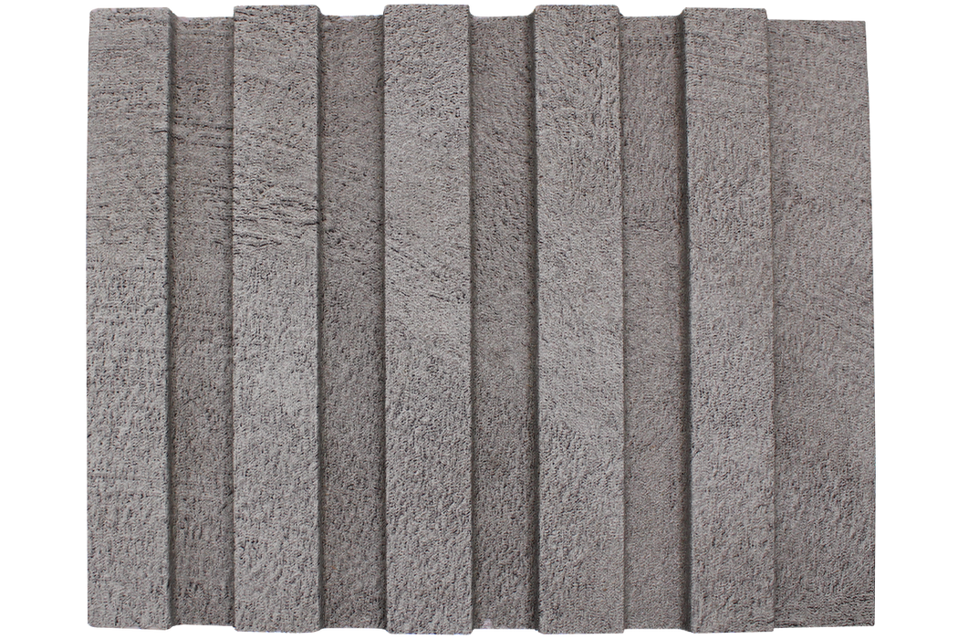 5 Stripe Fluted Leather Panel - Stone (#103)
