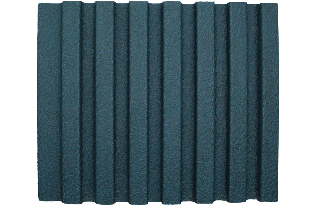 7 Stripe Fluted Leather Panel - Teal (#508)