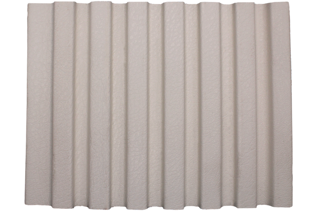 7 Stripe Fluted Leather Panel - White (#501)