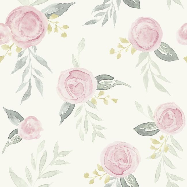 Watercolor Roses Premium Peel + Stick Wallpaper PSW1010RL