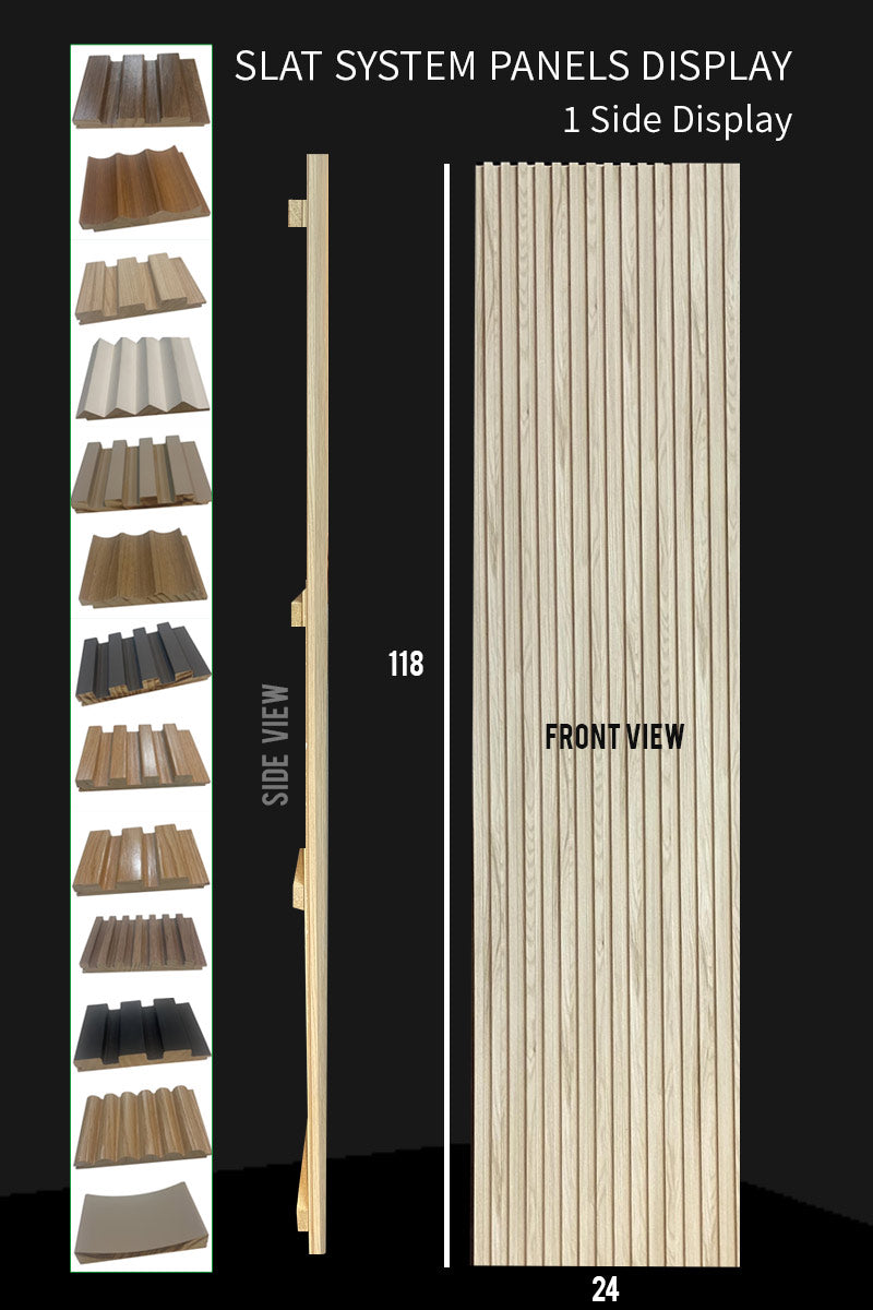 Slat Panel Features Slat System Showroom Display Panel — WALLS Decor